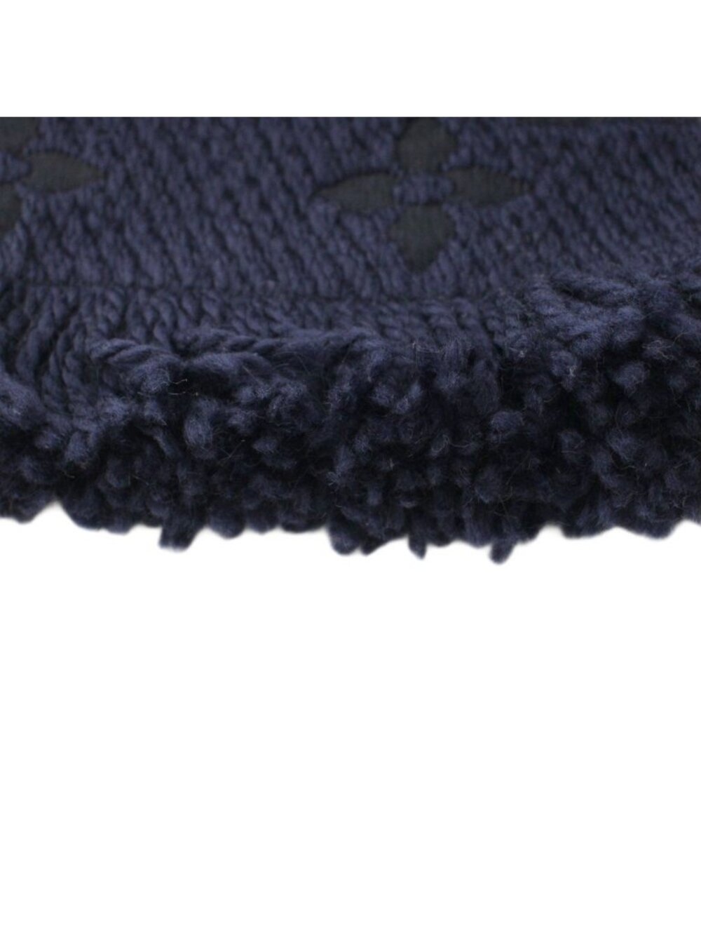 Louis Vuitton Echarpe Logo Mania Blue Nuit Scarf Monogram Fringe Silk Blend - Picture 5 of 6